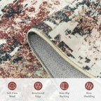 Rugflix 5x7 Area Rugs for Living Room, Washable Rust Brown Green Large Rug | - Image 7