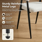 HNY Modern Dining Room Arm Chairs Set of 4, Faux Sherpa Boucle Upholstered - Image 5