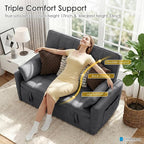 54'' Sleeper Sofa Bed, Convertible Pull Out Couch Futon - Image 9