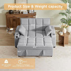 Auvsoce 65'' Chaise Lounge Chair Indoor, 3-in-1 Convertible Sofa Bed - Image 2