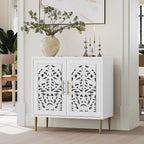 ARTPOWER Accent Cabinet with 2 Doors, Vintage Hollow Carving Buffet Cabinet by PowerofArtBetterforLife