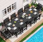 SERWALL Patio Dining Sets for 10 Person, HDPE Dining Set by SERWALL