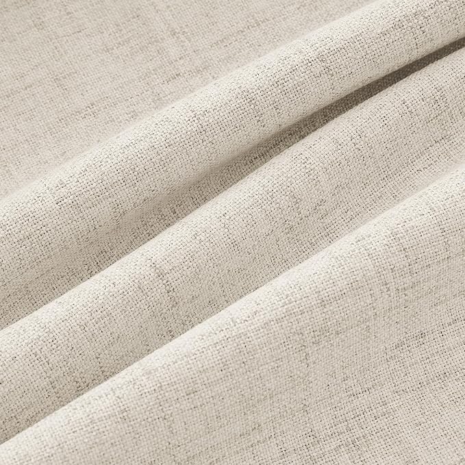 MIULEE 100% Blackout Linen Curtains 42 x 63 Inch Linen Beige 2 Panels | Thermal - Image 9