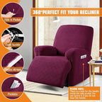 VANSOFY Recliner Chair Cover, 3-Pieces Stretch Recliner Covers - Image 5