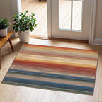 Front Door Mat Indoor Outside Entrance 2x3 Modern Ombre Rainbow Rug | Non-Slip by Othilic