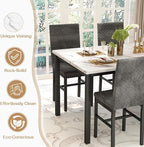 Recaceik Dining Table Set for 4, Modern 5 Piece Dining Table Set Faux Marble - Image 7
