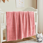 BEDELITE 3D Ribbed Pink Baby Blankets - Image 2