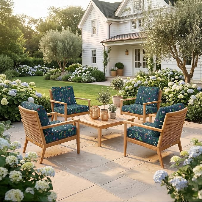 8Pcs Patio Cushion Covers Stretch Outdoor Furniture Protector Slipcovers | - Image 6