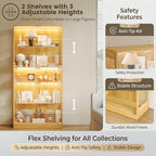 Display Cabinet with Glass Doors & LED Lights, 5 Tier Lighted Display Case - Image 5