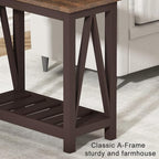 ChooChoo Farmhouse End Table, Rustic Vintage Narrow End Side Table - Image 8