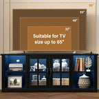 YESHOMY Farmhouse LED TV Stand - Image 8