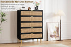 GarveeHome Rattan 5 Drawer Dressers - Image 6