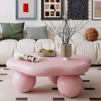 35" Cloud Coffee Table with 3 Ball Legs, Modern Minimalist Petal Center Table - Image 4