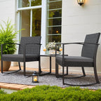 Homall Patio Furniture Set 3 Piece Resin Outdoor Bistro Set Rocking Patio Chairs - Image 5
