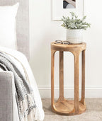 Kate and Laurel Dahl Wooden Round Drink Table; 12 x 23; Natural Brown; - Image 2