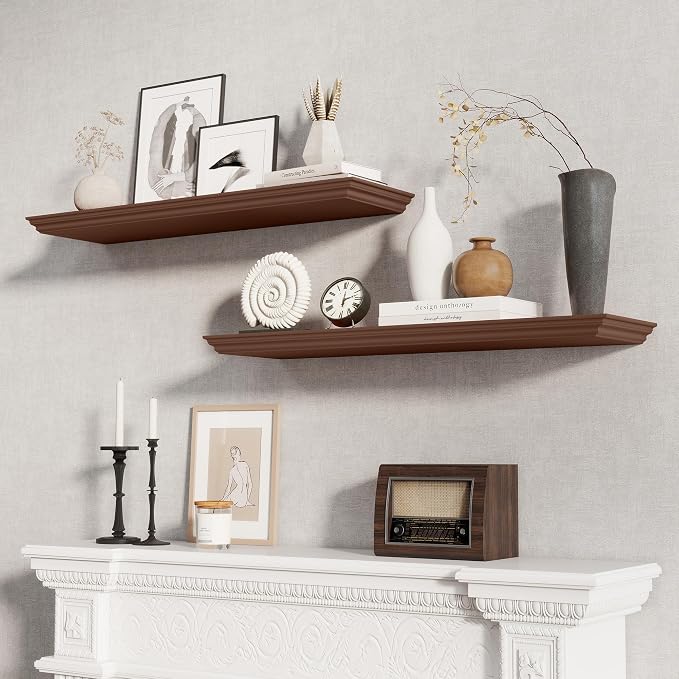 Fun Memories Floating Shelves 36 Inch Long, 9.3 Inch Deep Classic Crown Molding - Image 2