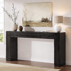 Solid Wood Console Table, 63-Inch Farmhouse Sofa Table Behind Couch by TribewoodbyTribesigns