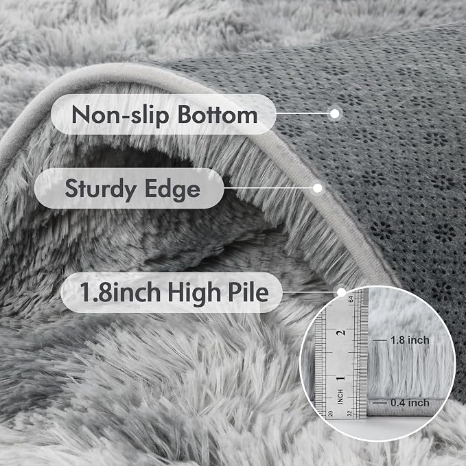 4x6 Ft Shag Rugs for Bedroom Living Room, Tie-Dyed Ultra Soft Fluffy Furry Area - Image 7