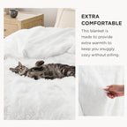 Bedsure GentleSoft Fluffy White King Size Blanket - Image 3