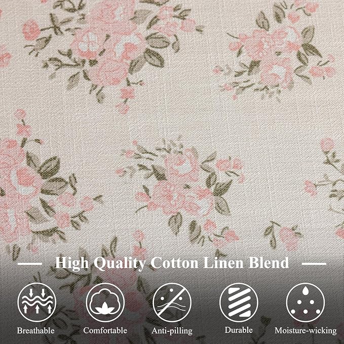 VClife Shabby Chic Pink White Floral Tablecloth - Image 6