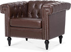 GDFStudio 39" Mid-Century Modern Sofa PU Leather Accent Couch - Image 6