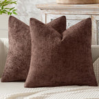 MIULEE Decorative Couch Throw Pillow Covers 18x18 in Red Brown 2 Pack | Modern by MIULEE