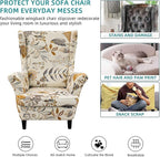 KRFOONN Wingback Chair Covers Slipcovers 2 Piece Stretch Wing Chair Covers - Image 5