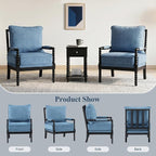 DUHOME Linen Fabric Spindle Accent Chairs Set of 2 - Image 7