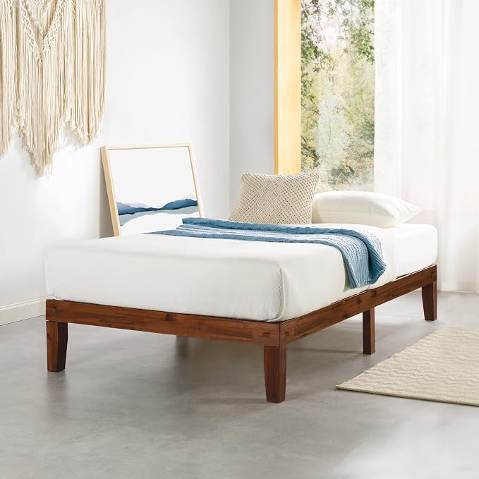 Mellow Naturalista Classic 12-Inch Solid Wood Platform Bed | Wooden Slats by MELLOW