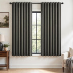 Topfinel Dark Grey Black Out Curtains 63 Inch Long by Topfinel