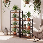 Tangkula 3-Tier Industrial Bookshelf, 16.5" Width Wooden Open Bookcase - Image 4