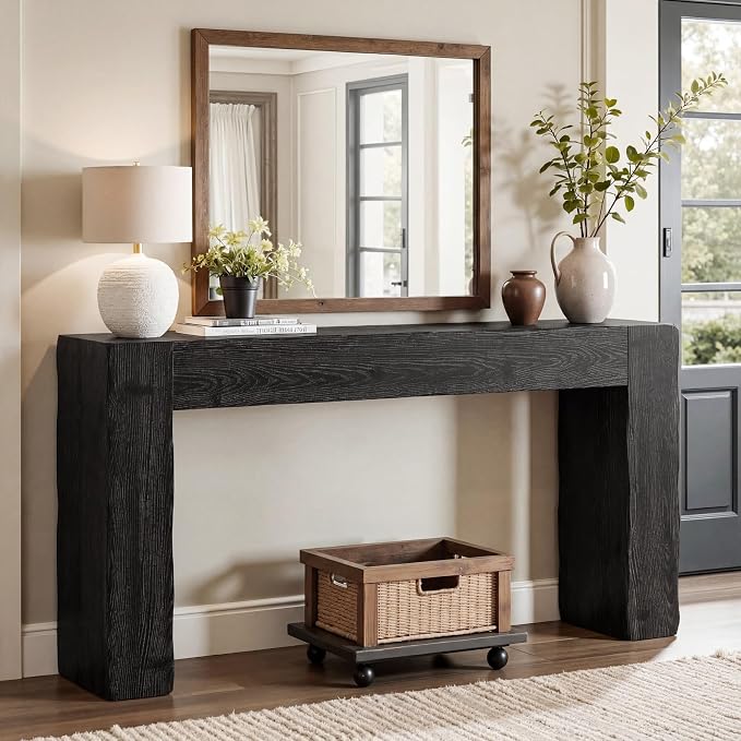 Tribesigns 63-Inch Solid Wood Console Sofa Table, Farmhouse Long Entryway Table - Image 3