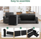 HONBAY Sectional Sofa with Storage Seat U Shaped Couch with Reversible Chaise - Image 6