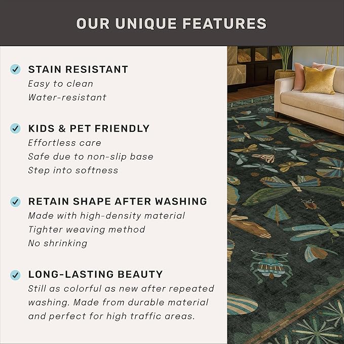 Dark Green 3x10 Extra Long Runner Rugs - Image 6