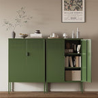 Metal Storage Cabinet, 2 Door TV Stand, Metal Mesh Accent Cabinet, Magnetic - Image 2