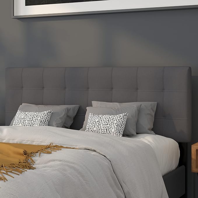 Flash Furniture Bedford Tufted Upholstered Queen Size Headboard in Dark Gray by FlashFurniture