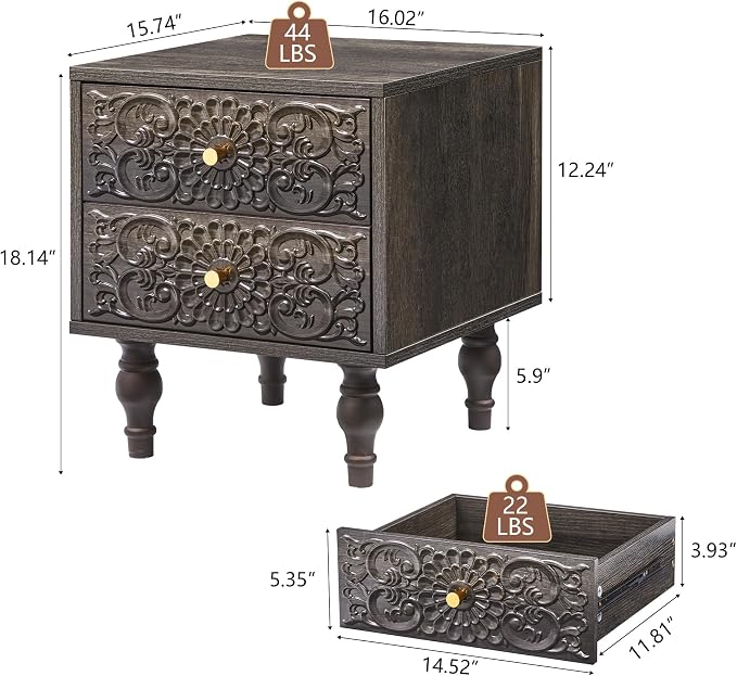 Nightstand, Farmhouse Bedside Table - Image 3