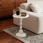 Funecy Metal Small End Table, Vintage Matte Black Round Side Table Nightstand - Image 2