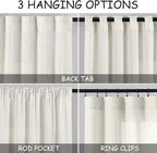 Linen Cream Curtains 131 Inch Extra Long - Image 2