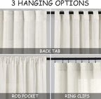 Cream Linen Curtains 67 Inch Length - Image 2