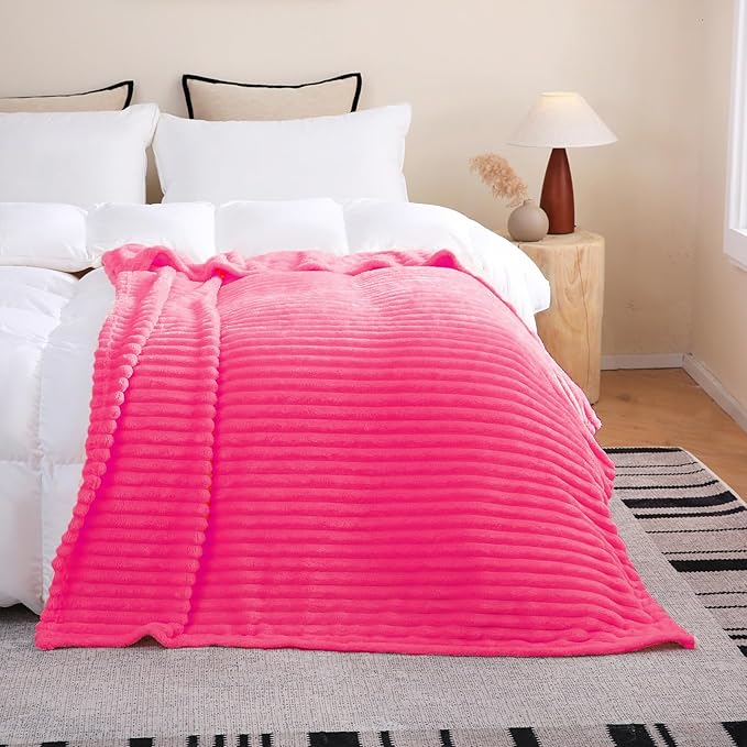 Hot Pink Fleece Throw Blanket 50”×60” - Image 3