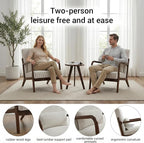 Mid Century Modern Accent Chairs Set of 2, Upholstered Corduroy Armchairs - Image 7
