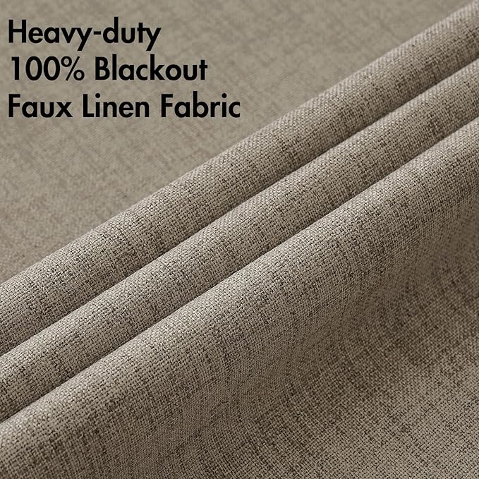 MIULEE 100% Blackout Linen Curtains - Image 5