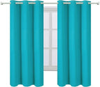Teal Blackout Curtains 34 x 63 Inch Length/Set of 2 Curtain Panels/Thermal - Image 2