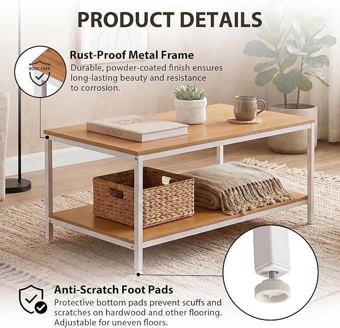 ZenStyle Industrial Coffee Table - Image 4