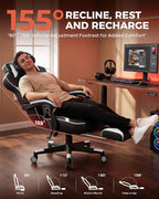 GTPLAYER Gaming Chair with Footrest, Big and Tall Game Chair 350lb Racing Style - Image 6
