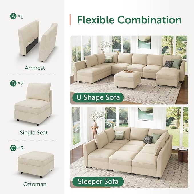 HONBAY Modular Sectional Sleeper Sofa - Image 5