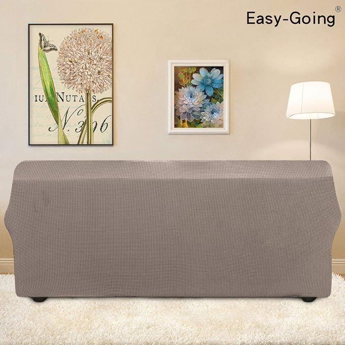 Easy-Going Stretch 4 Seater Oversized Sofa Couch Cover Taupe | 1-Piece Extra - Image 3
