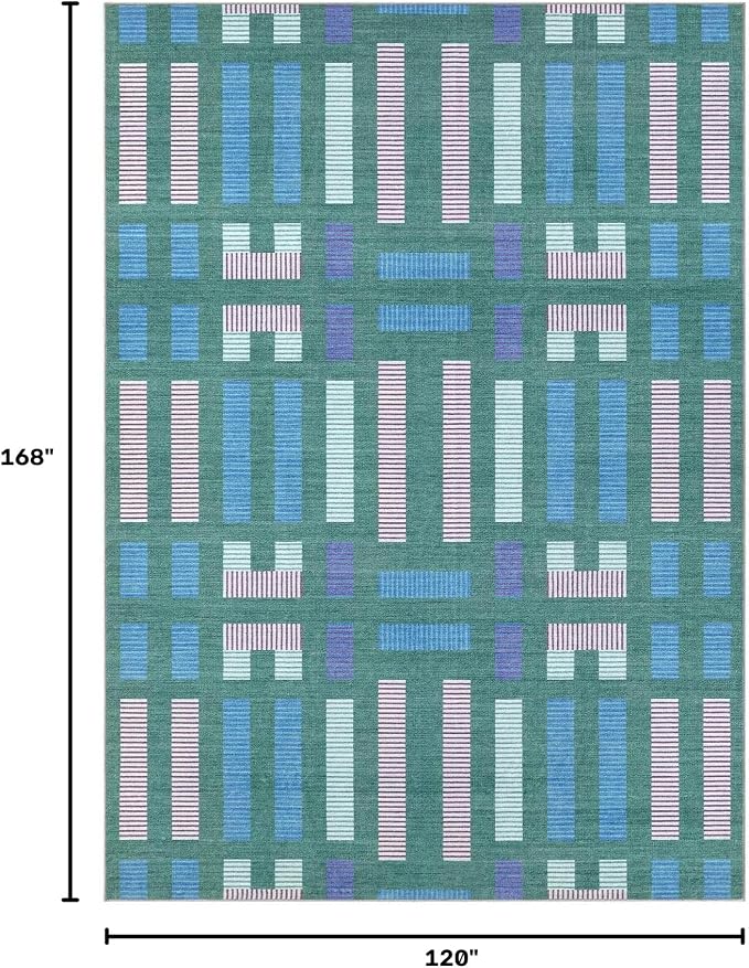 cotiled Boho 10x14 Area Rug for Living Room: Large Moroccan Washable Rug | - Image 2
