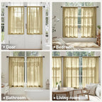MIULEE Gold Sheer Curtains 63 Inches Long 4 Panels 42 x 63 Inches | Light - Image 6